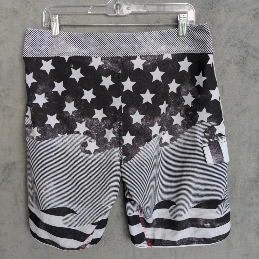 NWT Billabong Platinum PX3 Board Shorts Men's 33x11 Black Americana Swim Trunks